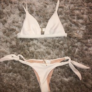 VITAMIN A Moss Ecorib White Bikini Top & Bottom